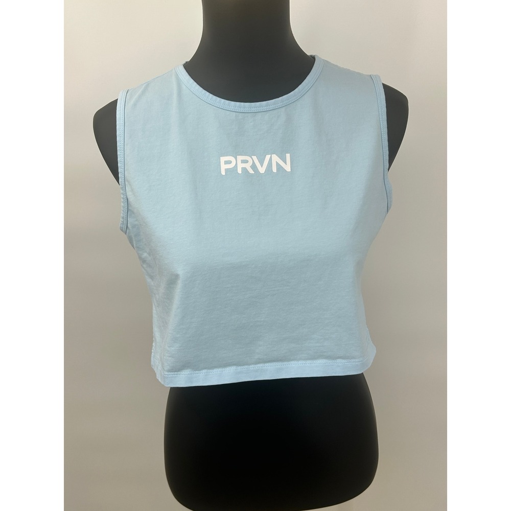 PRVN Staple Crop Powder Blue Cropped Tank Workout Top Womens M Gym